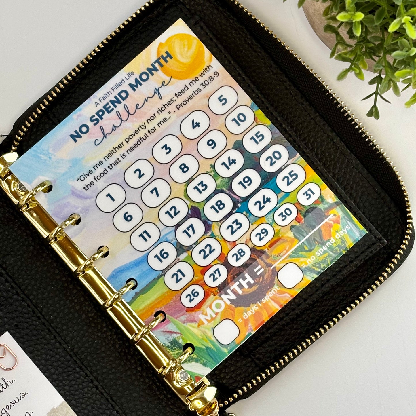 No Spend Month Challenge Tracker Dashboard (A6 or A7) - Hope Collection