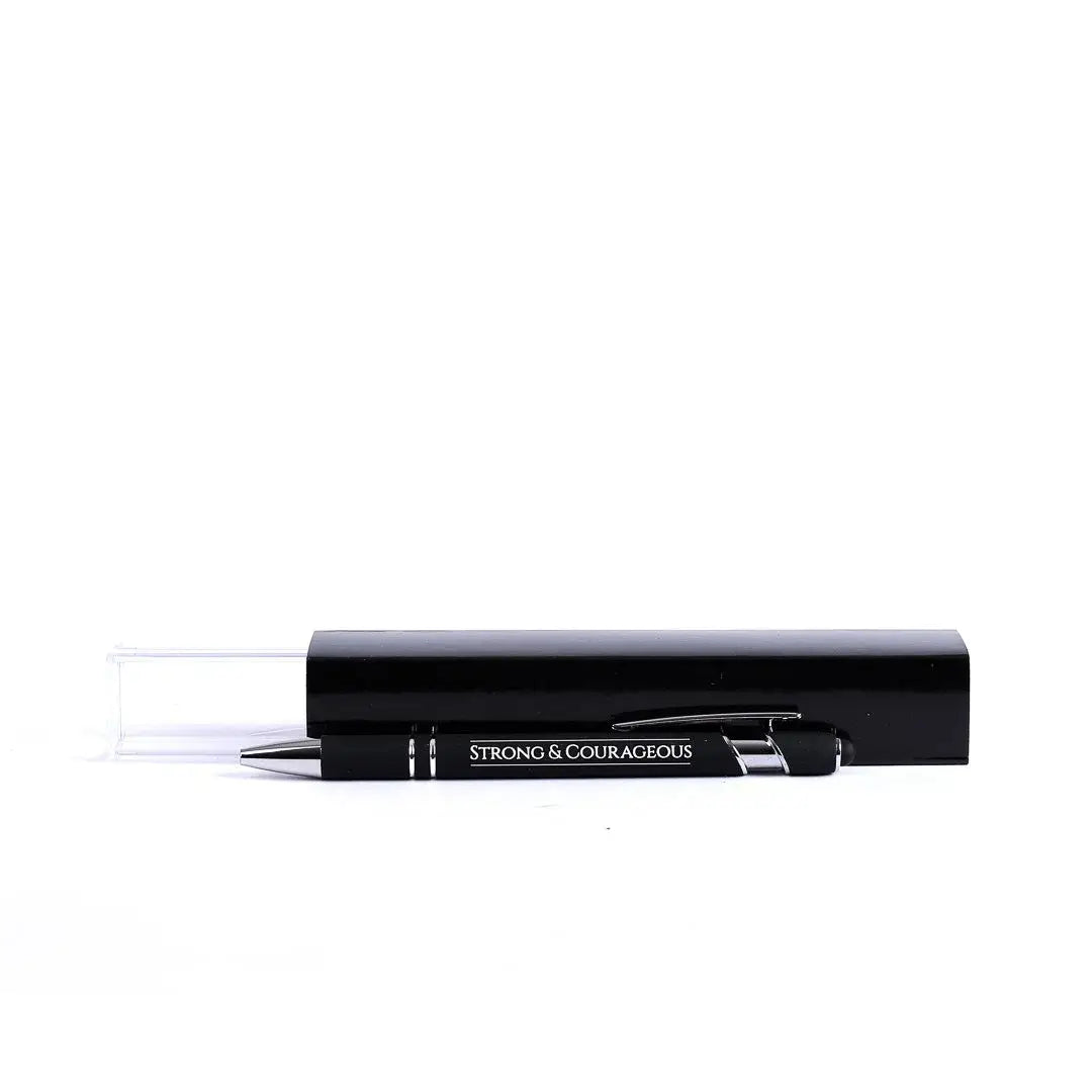 Gift Pen - Strong & Courageous - Black