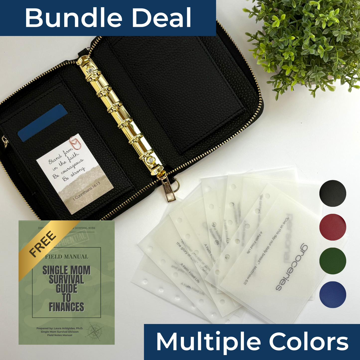 A7 Peace Collection Budget Wallet Starter Bundle (Includes 6 Cash Envelopes + Free Finance Guide)