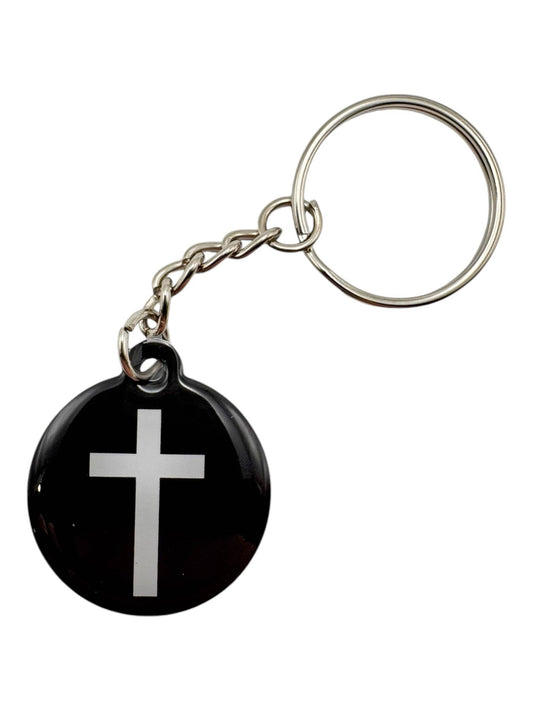 Tap To Pray™ - Prayer Tag Keychain - Black Cross