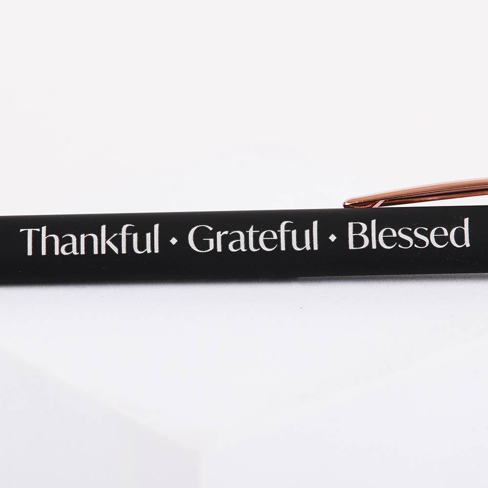 Gift Pen - Thankful, Grateful, Blessed - Black
