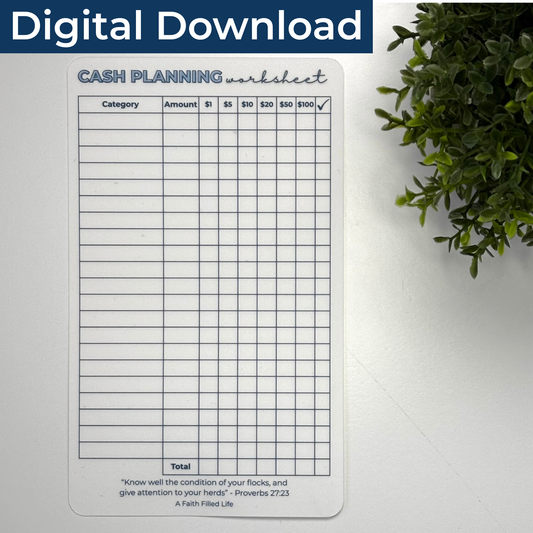 Cash Planning Worksheet