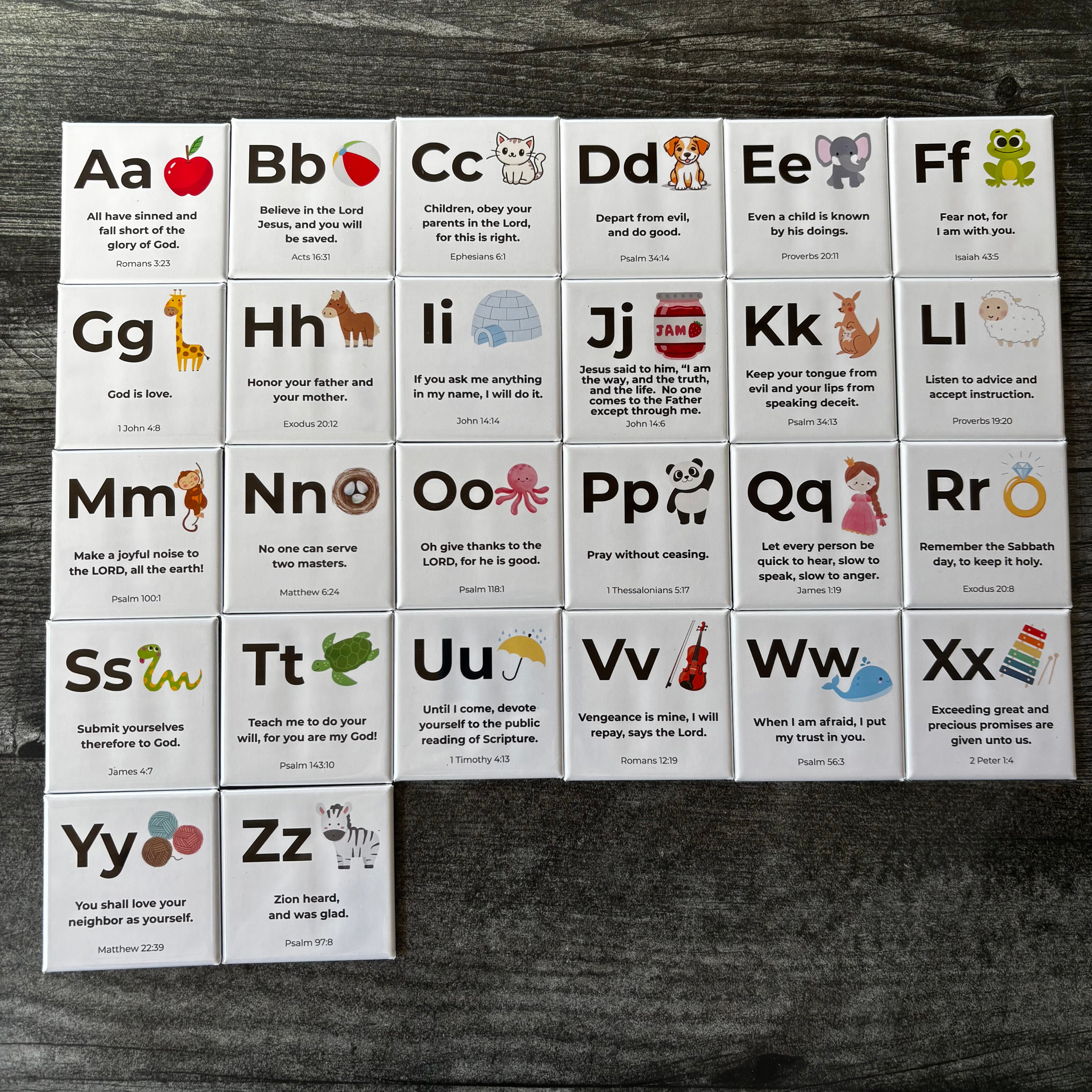 ABC Scripture Magnet Set