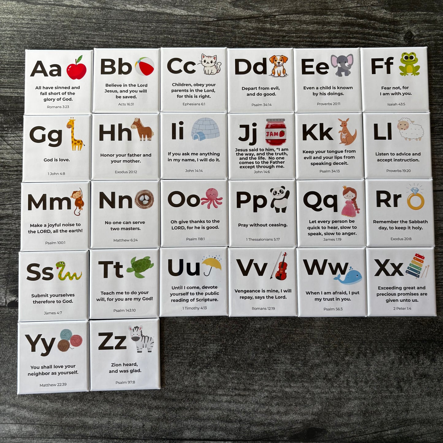 ABC Scripture Magnet Set