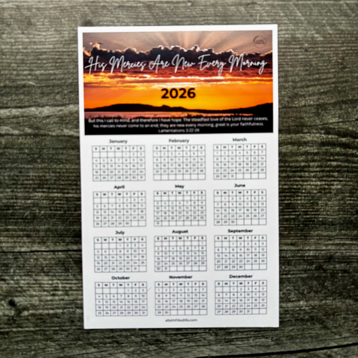 2026 Yearly Calendar Magnet