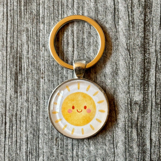 Glass Cabochon Keychain - Sunshine