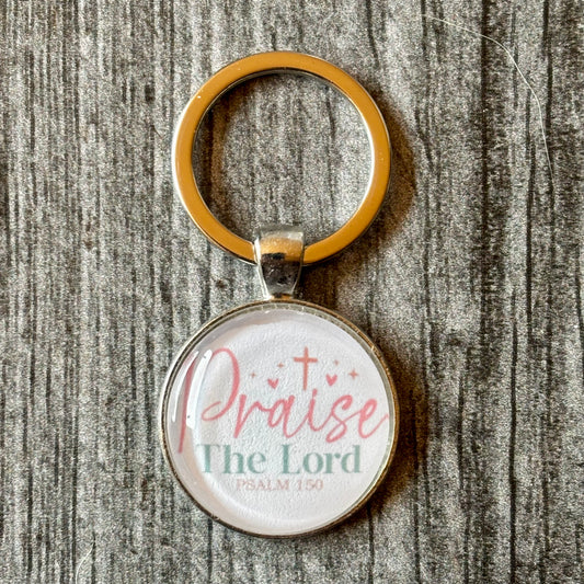 Glass Cabochon Keychain - Praise the Lord