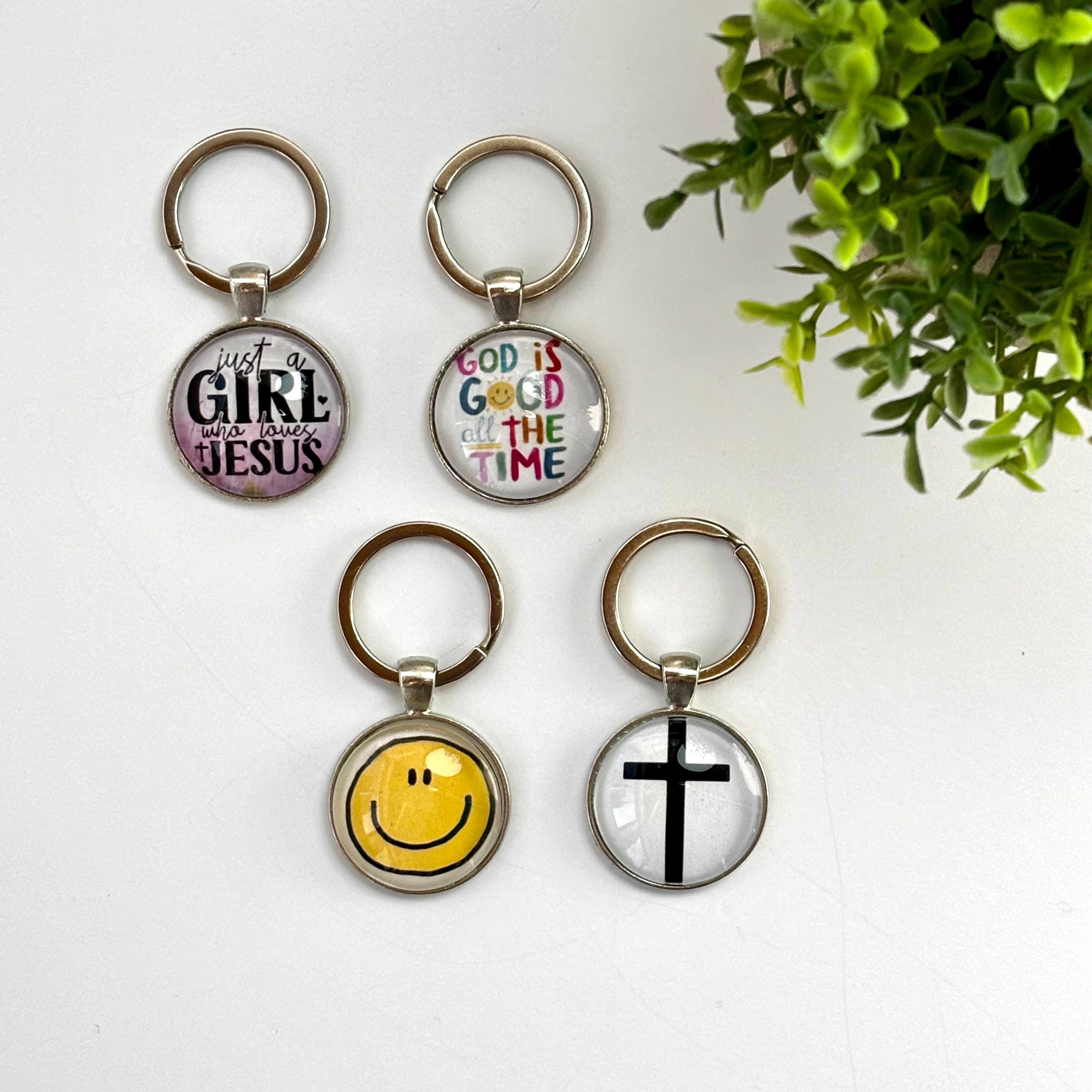 Glass Cabochon Keychain