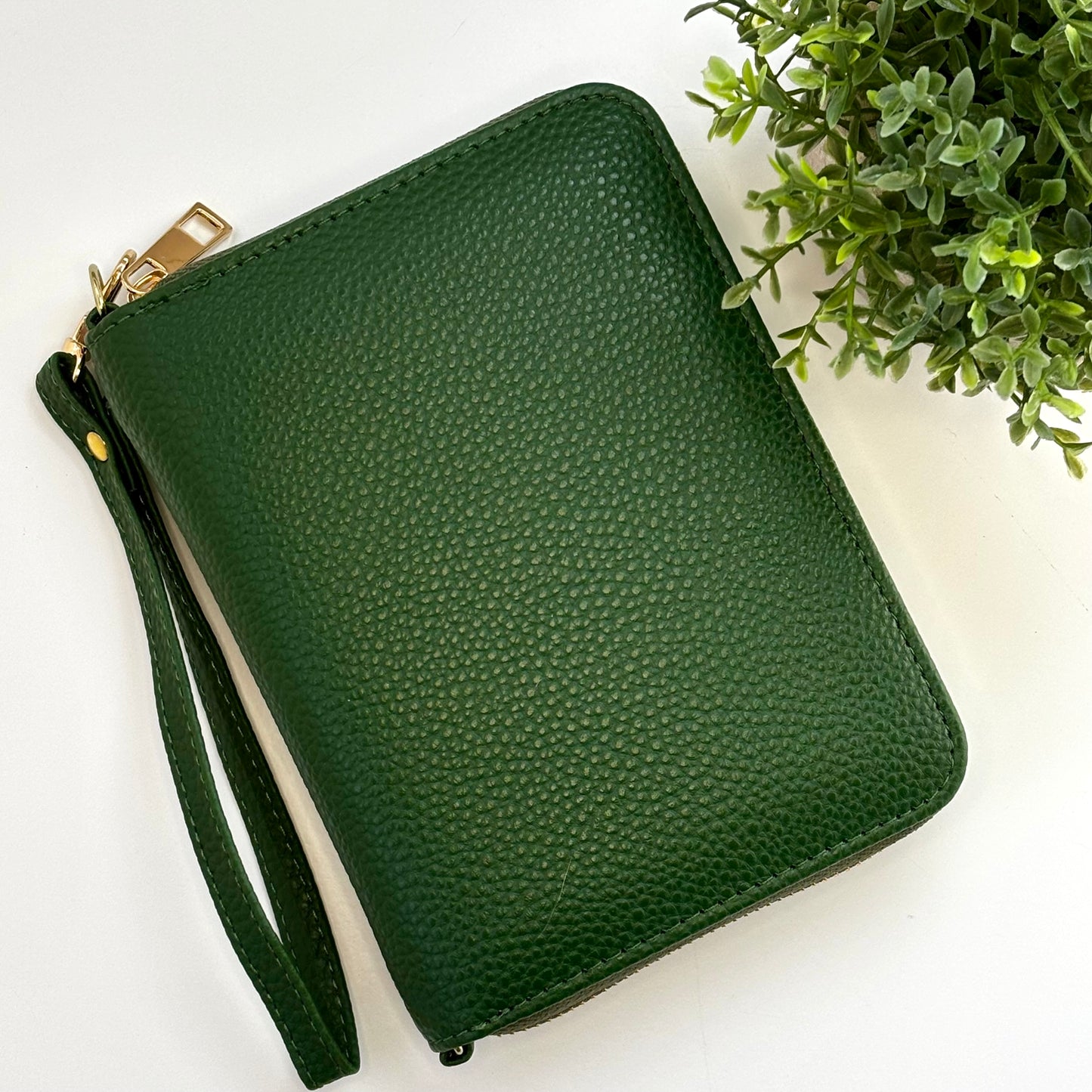A7 Pebbled Leather Zipper Wallet - Peace Collection