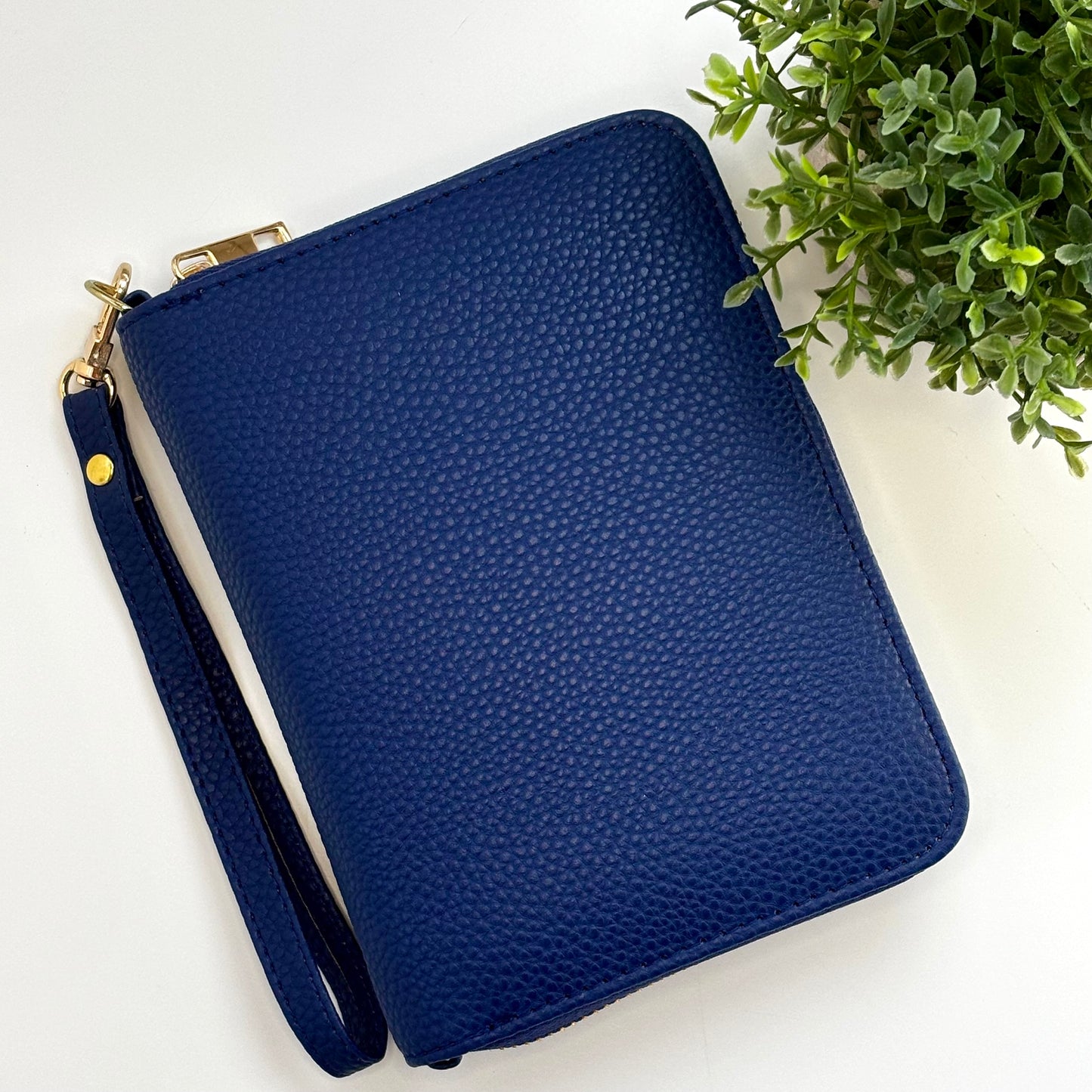 A7 Pebbled Leather Zipper Wallet - Peace Collection
