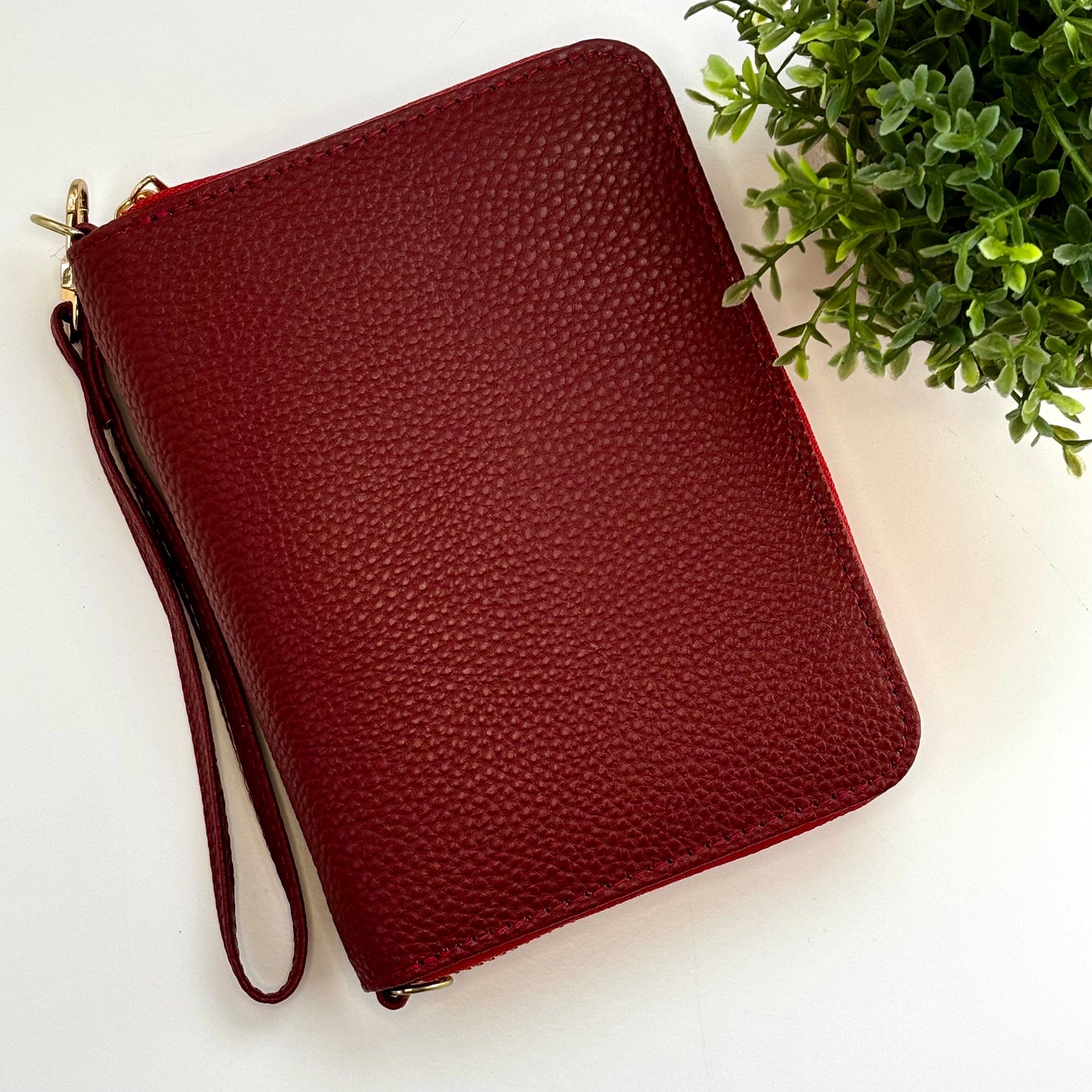 A7 Pebbled Leather Zipper Wallet - Peace Collection