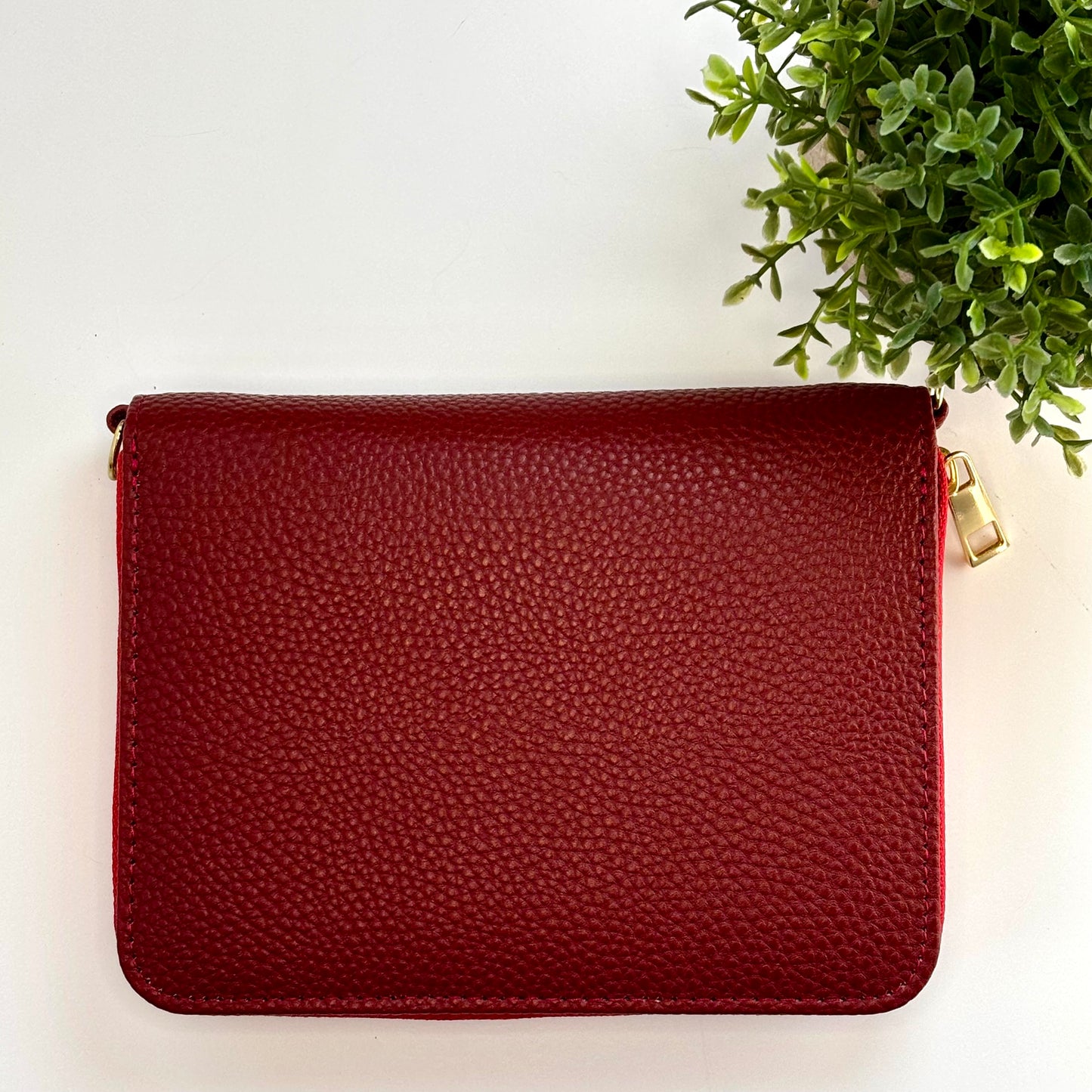 A7 Pebbled Leather Zipper Wallet - Peace Collection