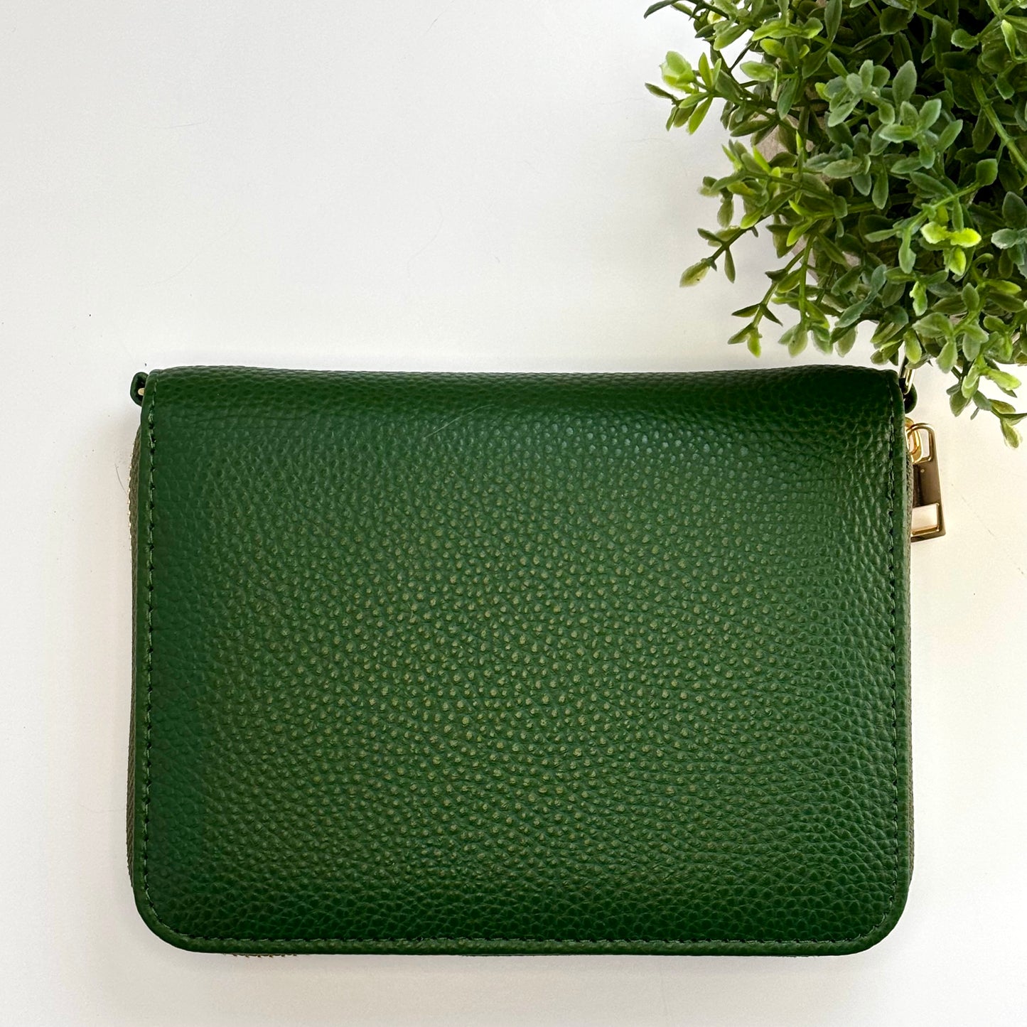 A7 Pebbled Leather Zipper Wallet - Peace Collection