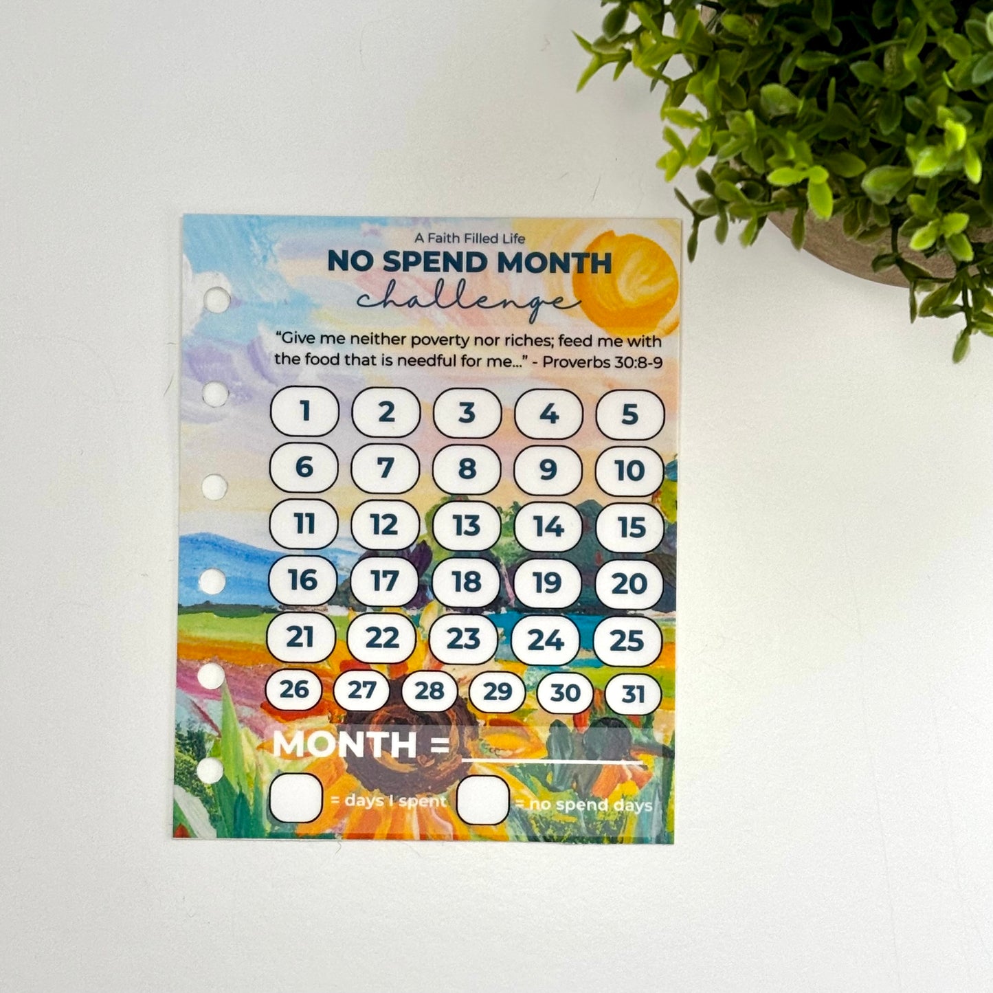 No Spend Month Challenge Tracker Dashboard (A6 or A7) - Hope Collection