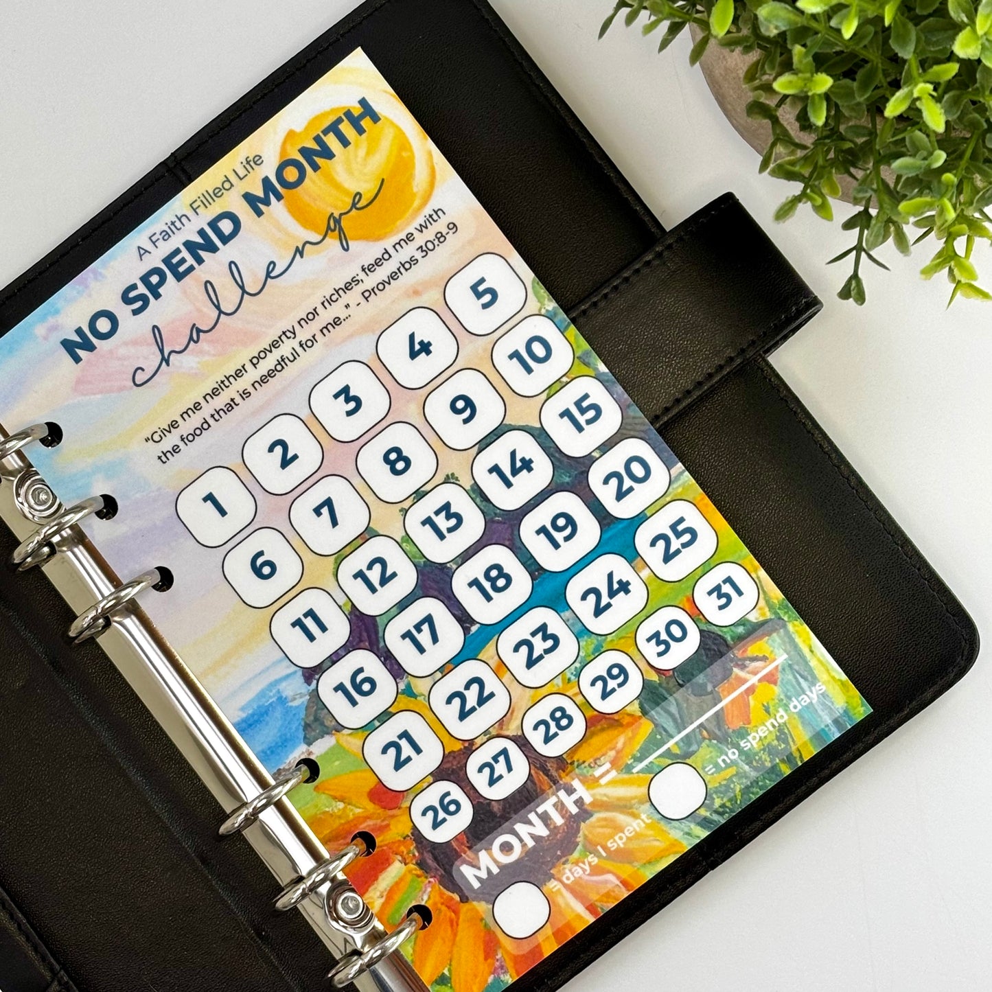 No Spend Month Challenge Tracker Dashboard (A6 or A7) - Hope Collection