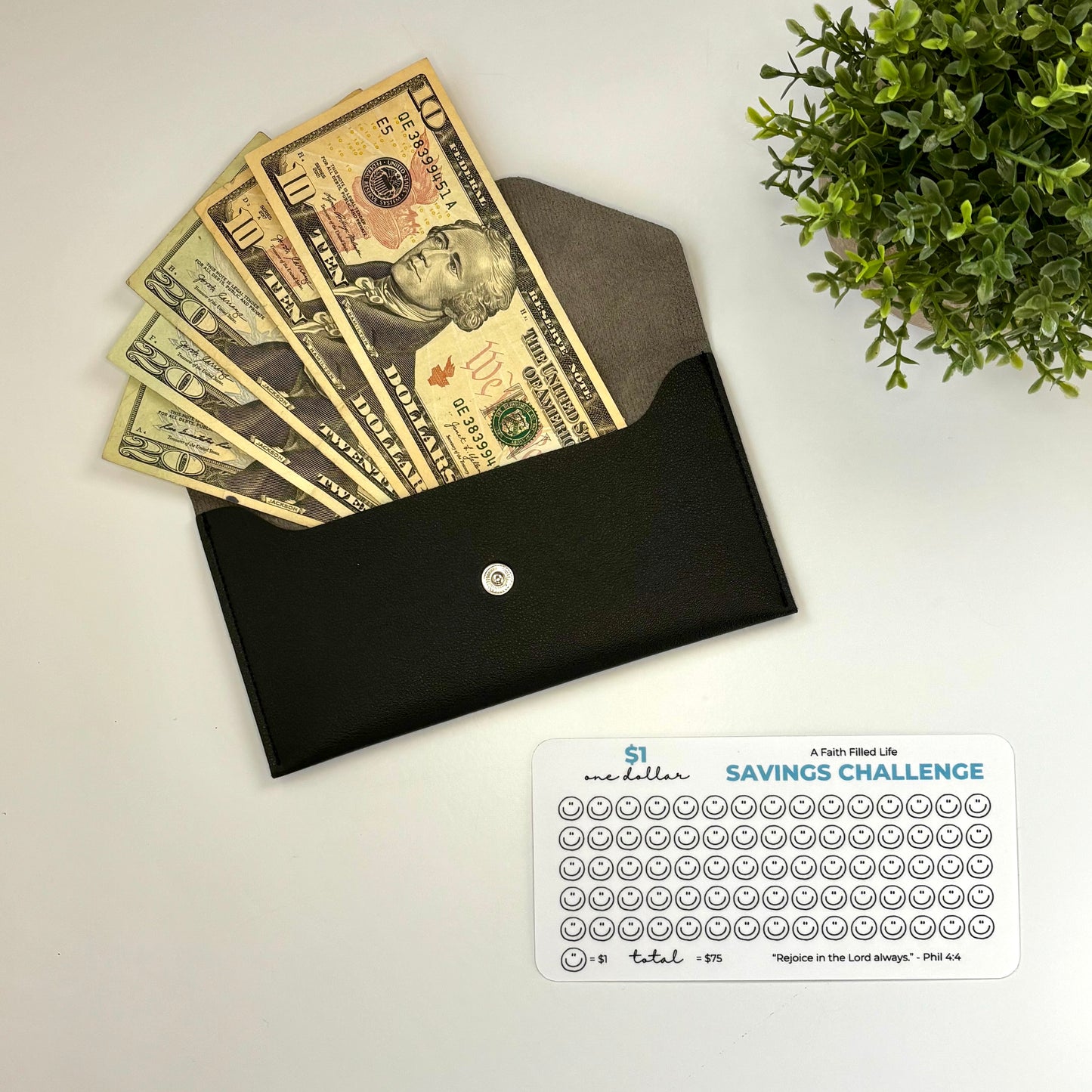Money Pouch with Free Savings Challenge
