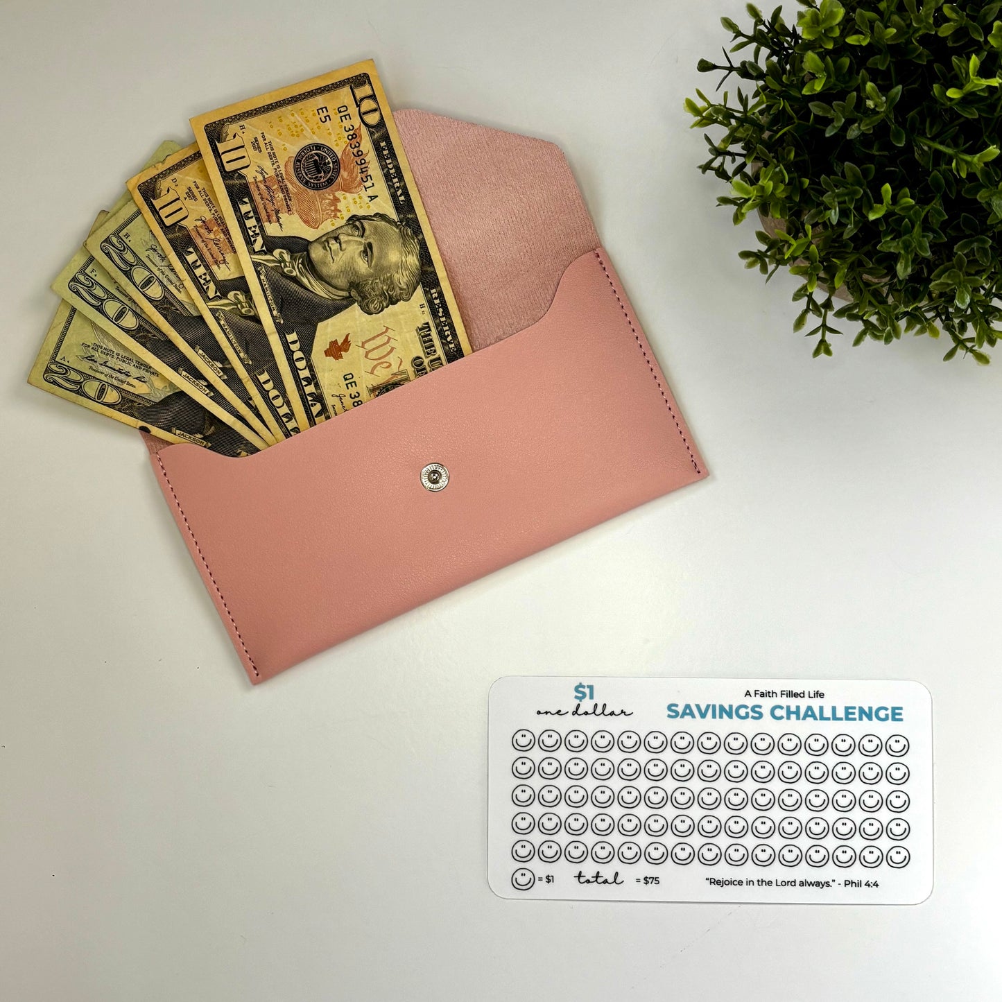 Money Pouch with Free Savings Challenge