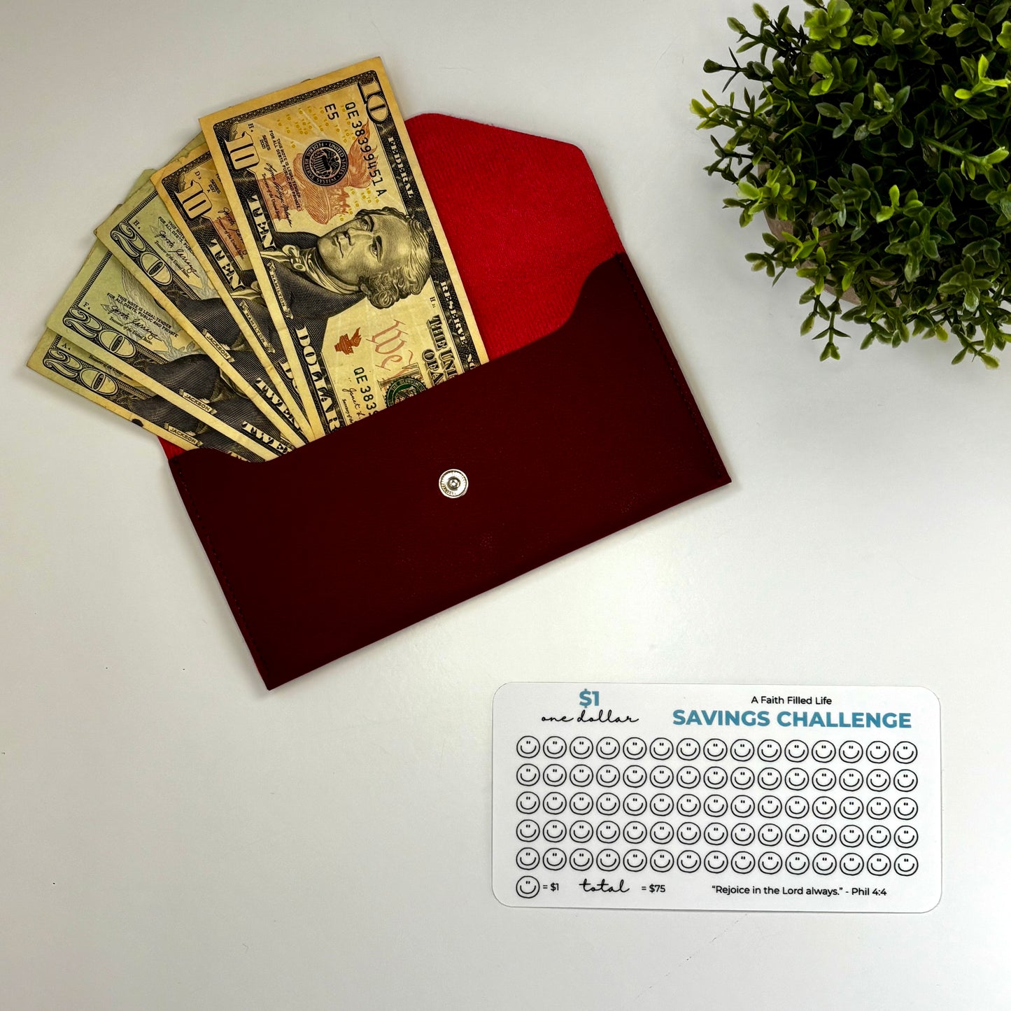 Money Pouch with Free Savings Challenge