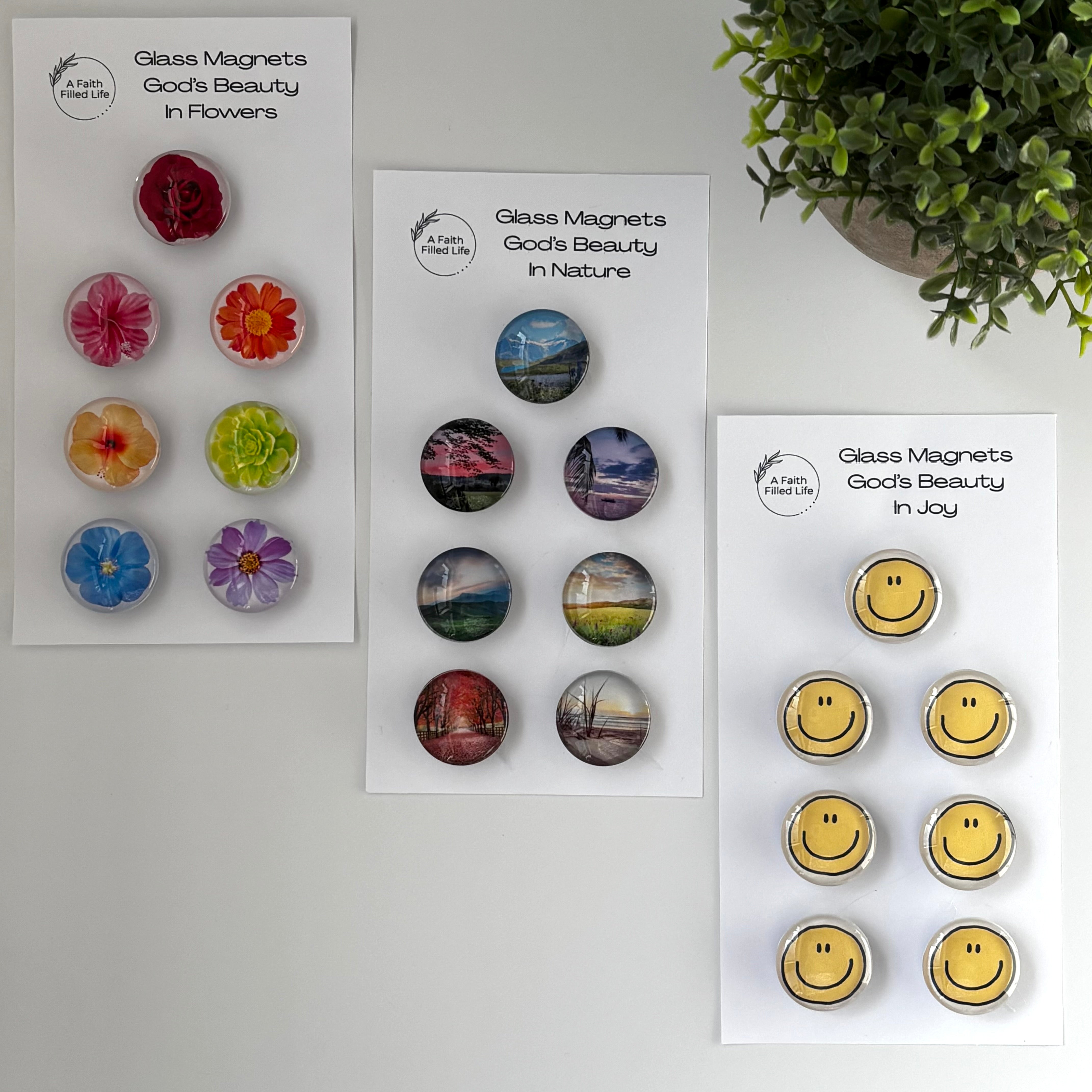God's Beauty Glass Cabochon Magnets