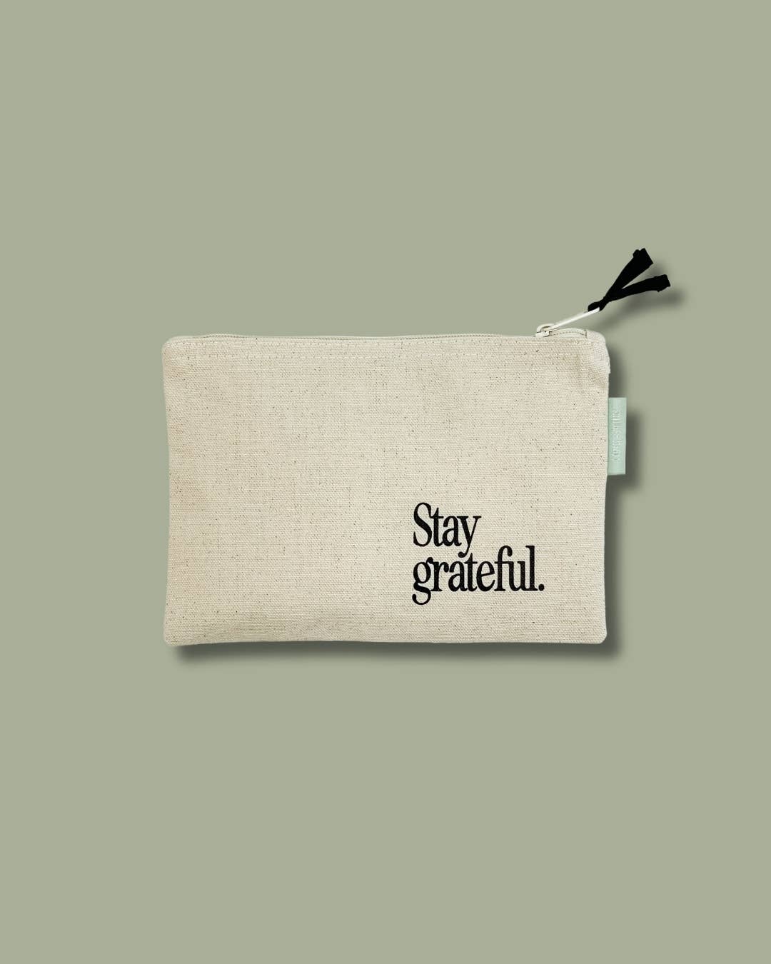 Stay Grateful Canvas Zipper Pouch